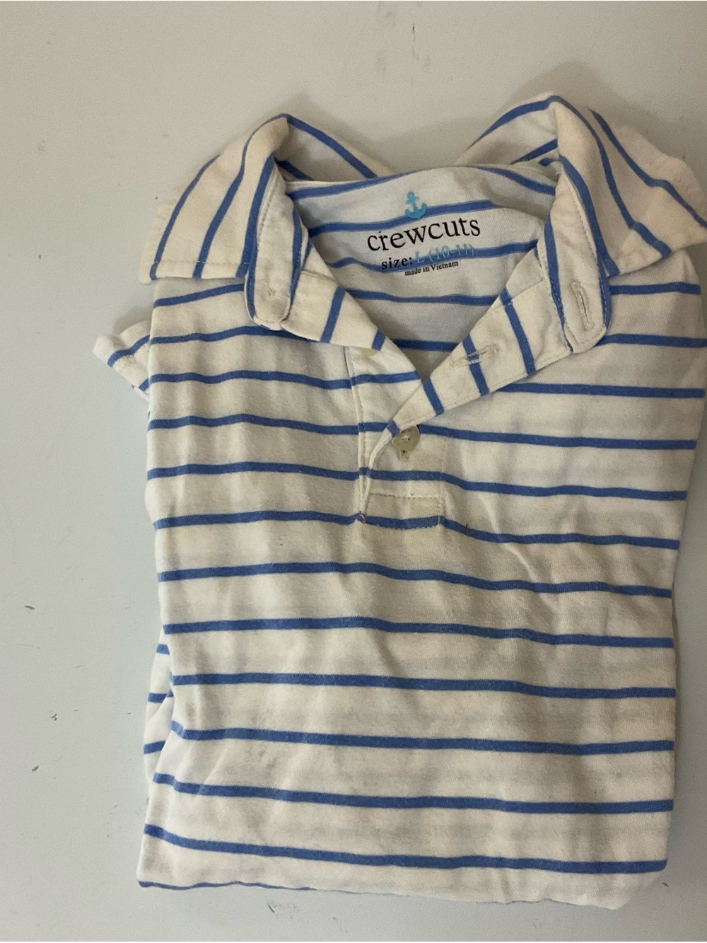 crewcuts Blue and White Striped Polo Shirt